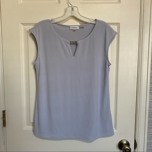 Periwinkle Calvin Klein Blouse M - Picture 3 of 6